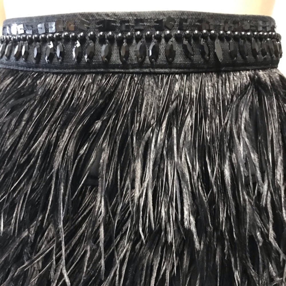 Express Ostrich Feather Skirt with Beaded Waistband 4